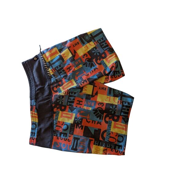 Rhythm Shorts Mens 34 Swim Trunks Board Colorful Print Surf Beachwear Drawstring - Picture 5 of 12